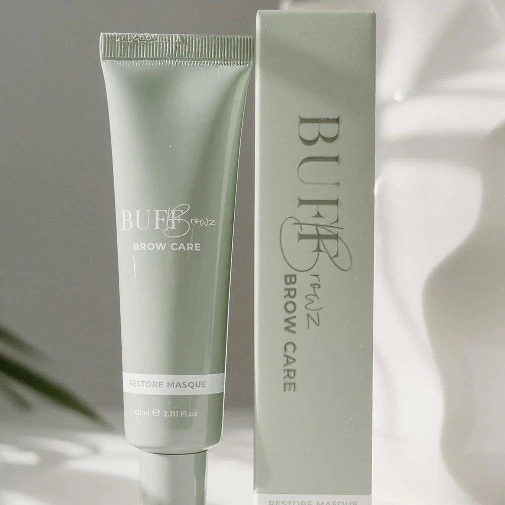 Buff Brow Care tube and box on a light background