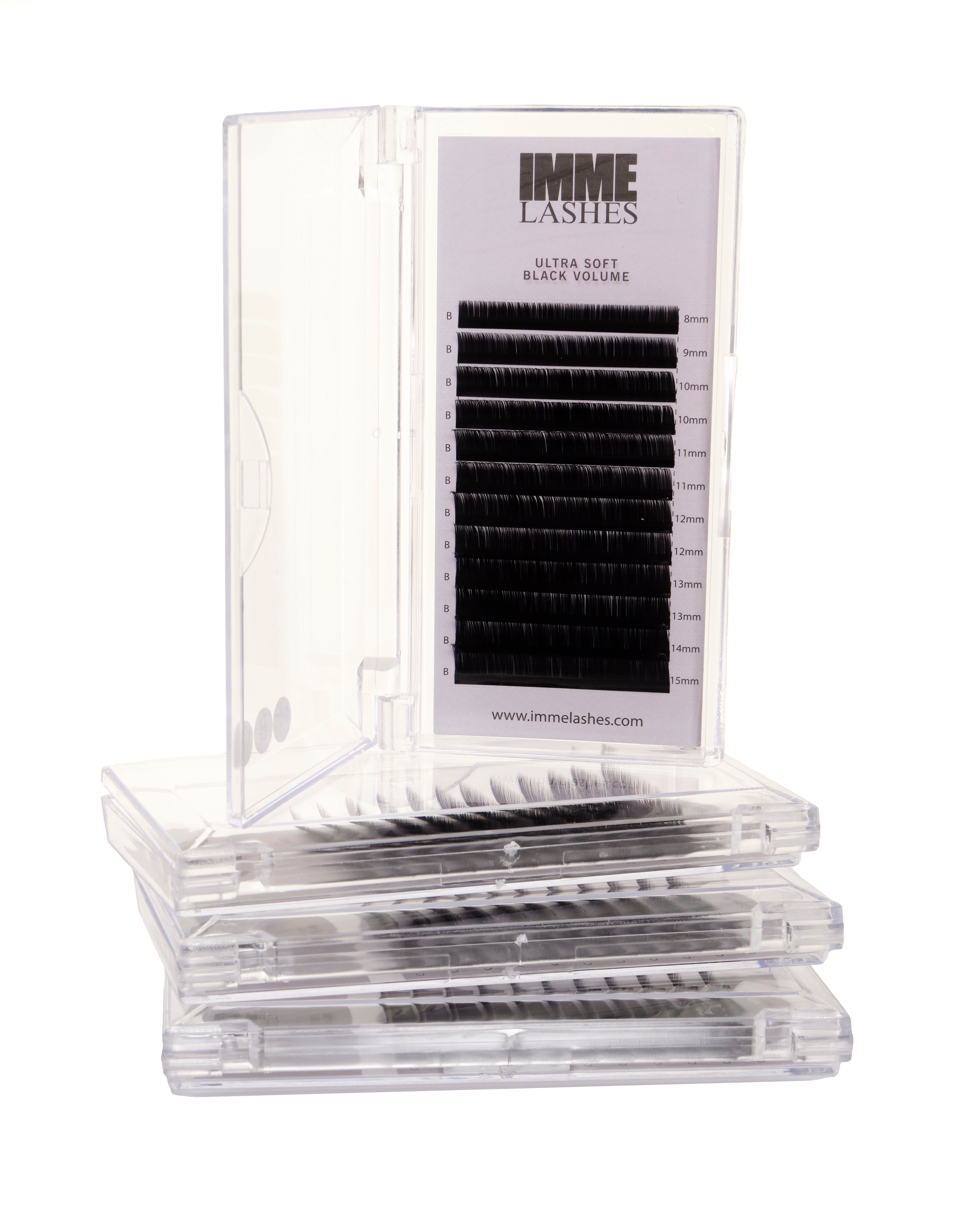 Imme Lashes: Svarte Volumvipper / Ultra Myke 30% - CC / Mix length 8-14mm / 0.05