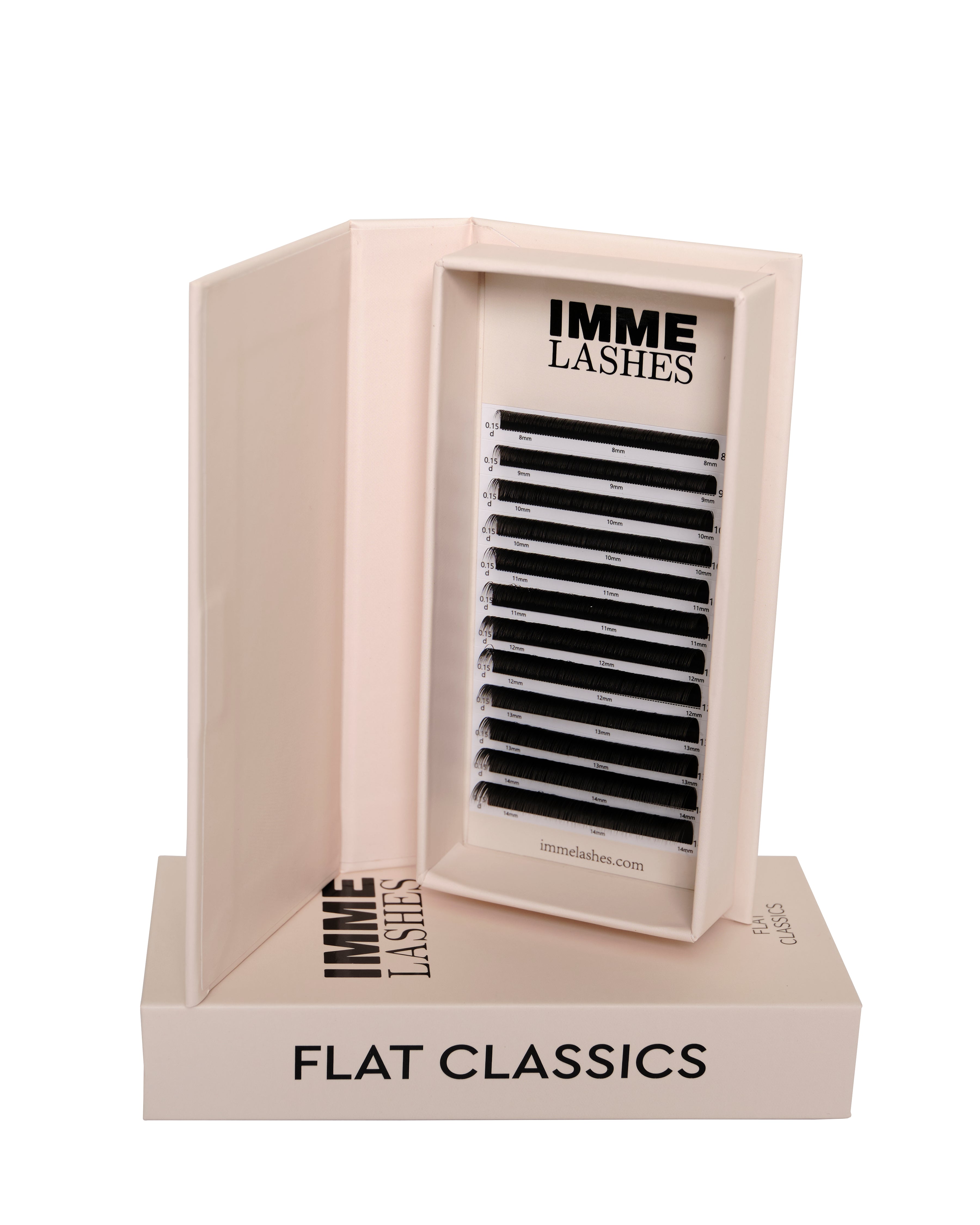 Svarte Klassiske Flate Vipper / 0.15 Mix Brette - vippe-extensions