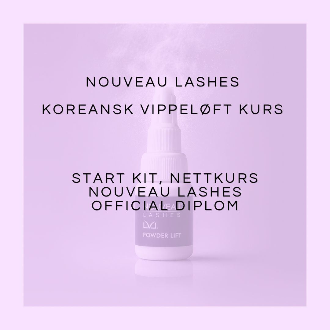Nouveau Lashes: Koreansk Vippeløft Nettkurs, Start Kit og Diplom Pakkedeal