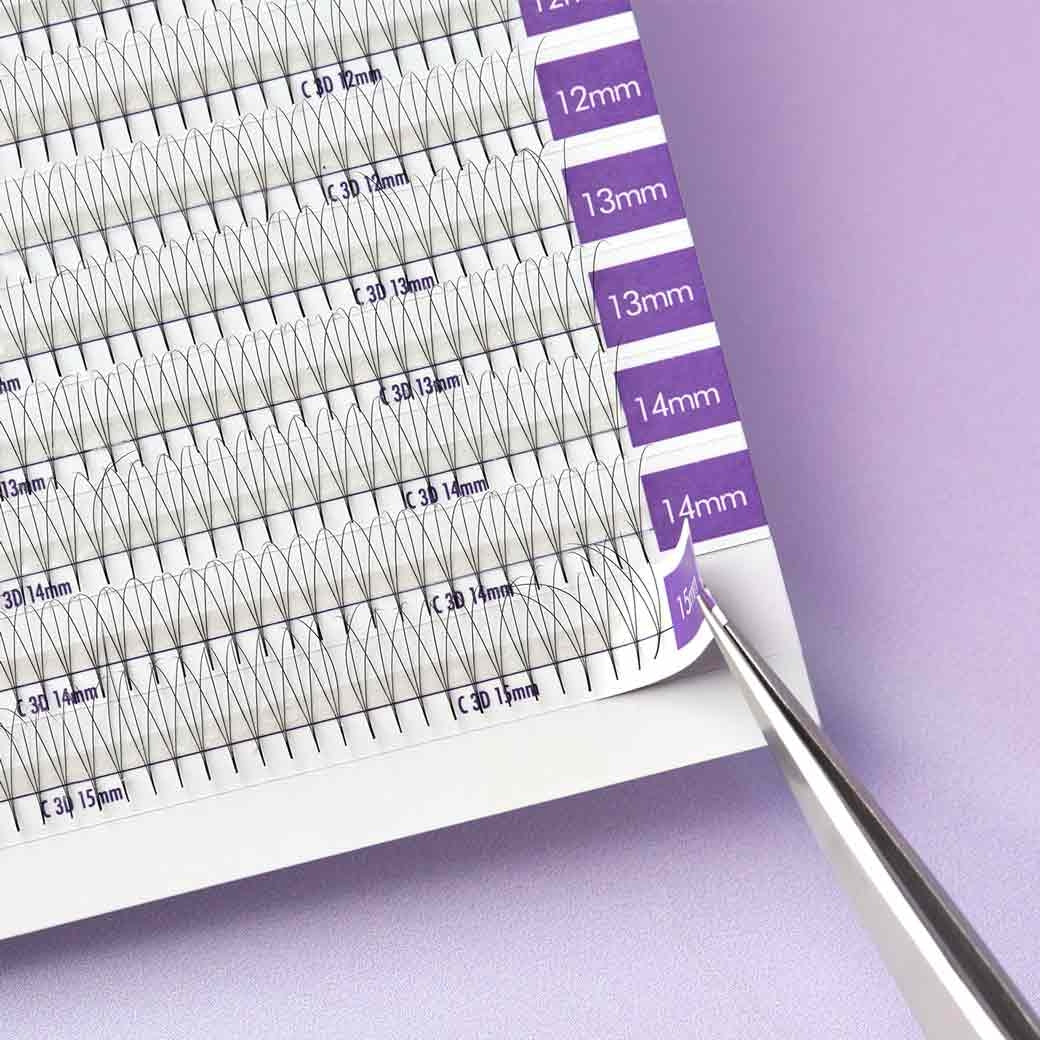 Pre Made Volume Fans C Curl 0.05 Mix Length Box (600 fans) - vippe-extensions